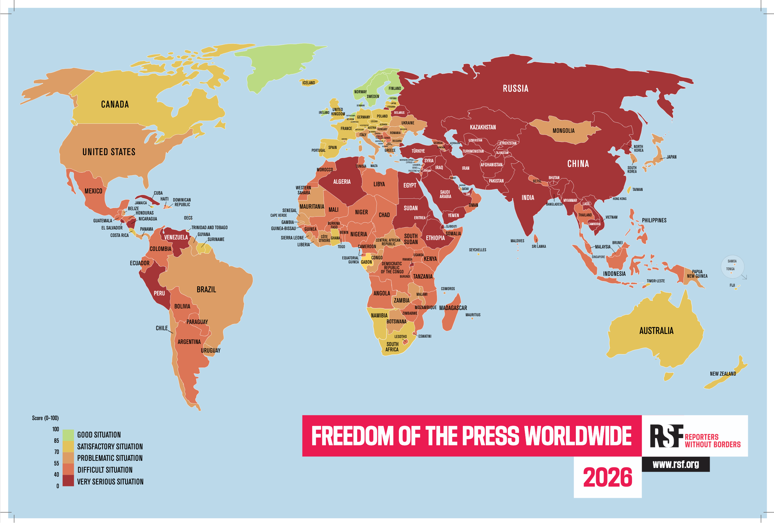 Freedom of the press worldwide.