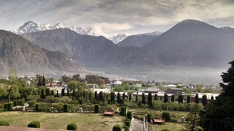 View of Gilgit City from Serena Gilgit Hotel. Gilgit Baltistan Pakistan.