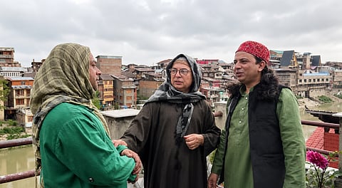 Members of the transgender community share a moment of conversation in Srinagar.