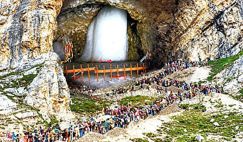 A file photo of Amarnath shrine in Himalayas.