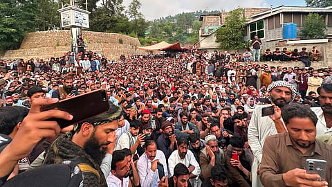 People continuing a protest demonstration in Rawalakot, Pakistan administered Jammu & Kashmir on Wednesday 05 August 2026.