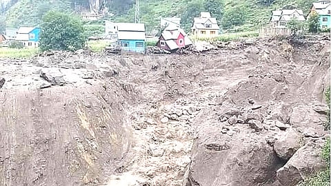 A view of the damage caused to life and property of the people at village Chashoti in Kishtwar district of Jammu and Kashmir on August 14, 2025.