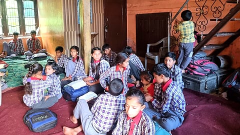One-room Middle School in village Shirote, a remote area of Kishtwar district in Jammu and Kashmir. 
