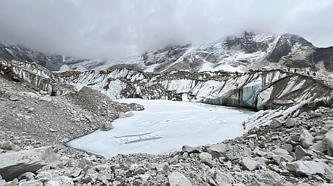 Glaciers and glacial lakes are wetlands which are threatened due to global warming. The image is representational.