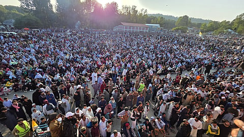 A sit-in protest at Dareek Eidgah, near Rawalakot in Pakistan administered Jammu and Kashmir on Saturday, September 5, 2026.