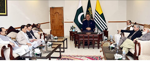 Political leaders from across Pakistan-administered Jammu and Kashmir meet President Dr Muhammad Najeeb Naqi Khan in Islamabad on Tuesday, October 13, 2026, to discuss the Poonch crisis and constitutional issues.