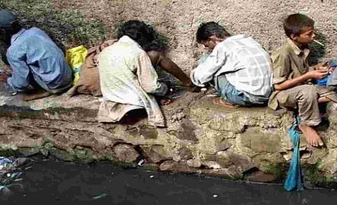 Children and teenagers indulging in drug abuse. Image is representational.