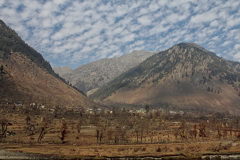 Gulmarg, once full of snow, now grapples with remnants of last year’s snow. Photo/Numan Bhat
