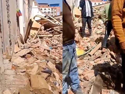 A file photo of Wakeel Hassan’s house demolished in Delhi.
