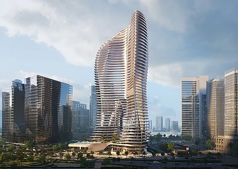 تصور فني لشقق بوغاتي ريزيدنسز في دبي. المشترون على استعداد لدفع علاوات تتراوح بين 40 و60% لهذه العقارات مقارنةً بمثيلاتها غير المسجلة.