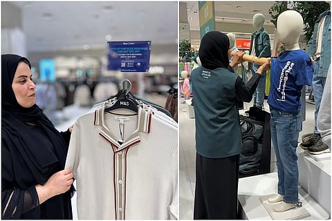 مريم (يسار) وعفراء في العمل