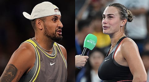 أرينا سابالينكا (يمين) ونيك كيريوس.