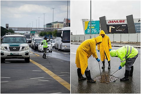 شرطة دبي وفرق الطوارئ تواجه الفيضانات وتدير المرور بكفاءة  