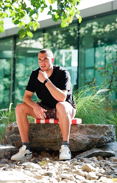 جاك درابر خلال فعالية إعلامية في دبي يوم السبت. 