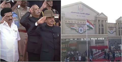 குடியரசு நாள்: தேசியக் கொடியைப் பறக்கவிட்டார் ஆளுநர் ஆர்.என். ரவி