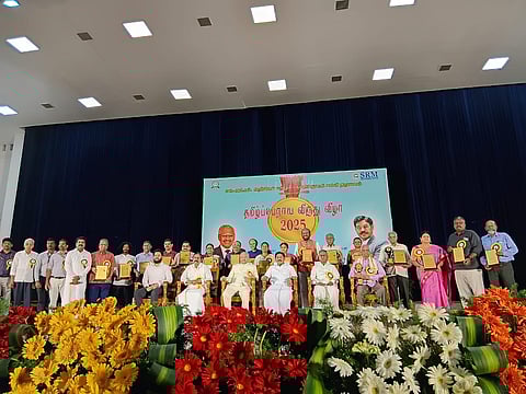 Writer Marudhan received Azha Valliappa Children's Literature award