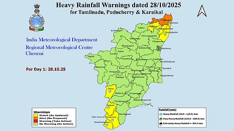 திருவள்ளூர் மாவட்டத்திற்கு ஆரஞ்சு எச்சரிக்கை - வானிலை ஆய்வு மையம்