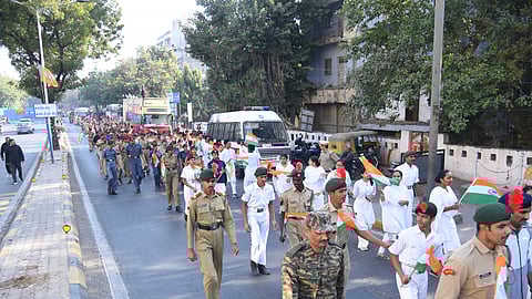 NCC cadets begin 410-km 'Pad Yatra' from Ahmedabad’s Sabarmati Ashram, to honour Dandi March