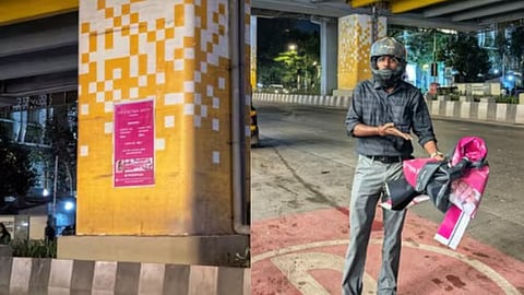 Mumbai man goes viral for removing illegal poster from Metro pillar, inspires applause from MMMOCL