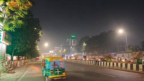 Visible smog during night hours