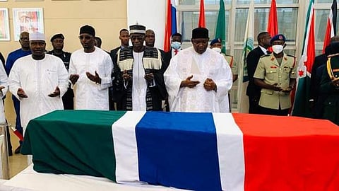 Gambia dignitaries at the funeral of the late Vice President Alieu Badara Joof
