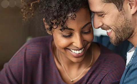 Woman And Man Laughing