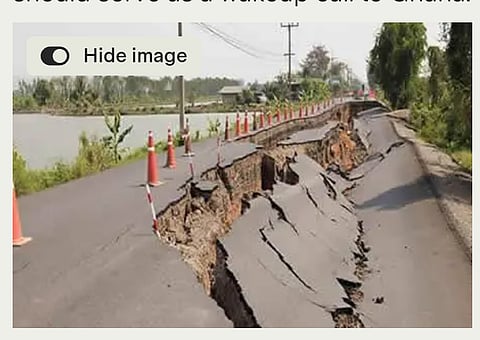 Devastated earthquake zone