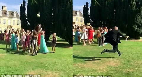 Man Running From Wedding Grounds