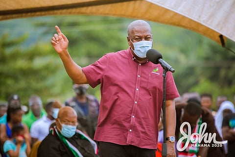 John Mahama on campaign grounds