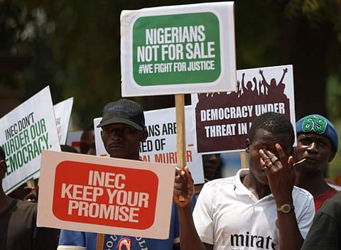 Some Nigerians have protested against the poll outcome