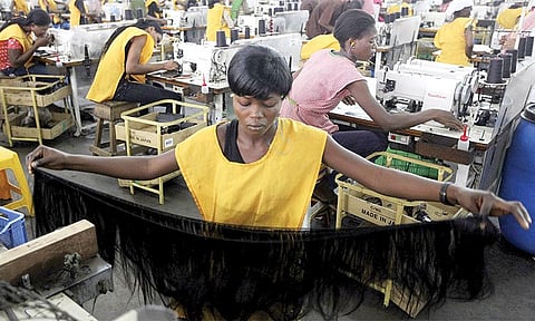 Nigerian women in a factory in Lagos 