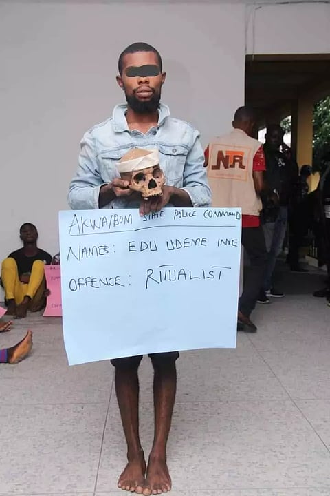 Edu Udeme with skull