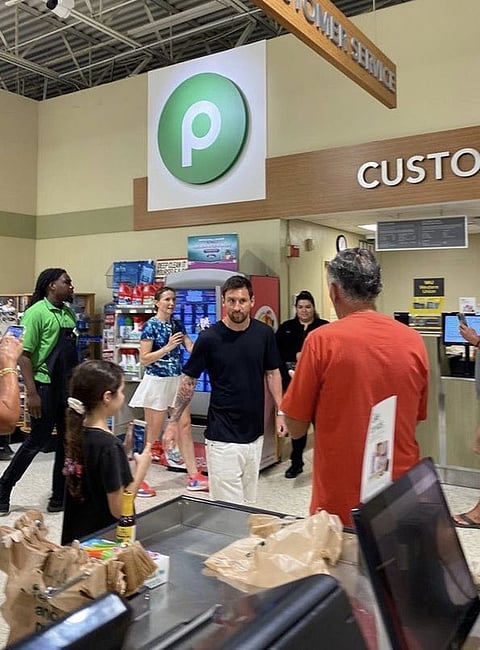 Messi pictured shopping in Miami 