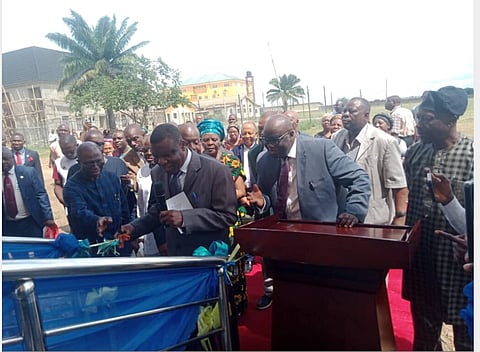 Pastor Adeboye during the cutting of the rope