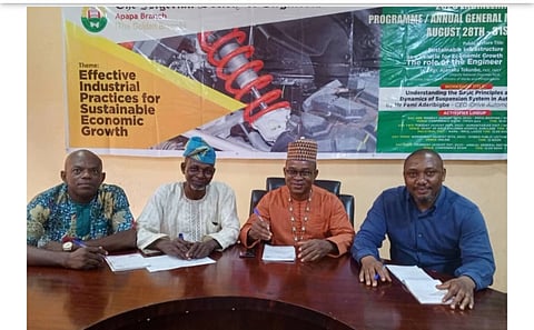 Stakeholders during news conference to announce the Society’s 2023 Engineering Week on Monday in Lagos
