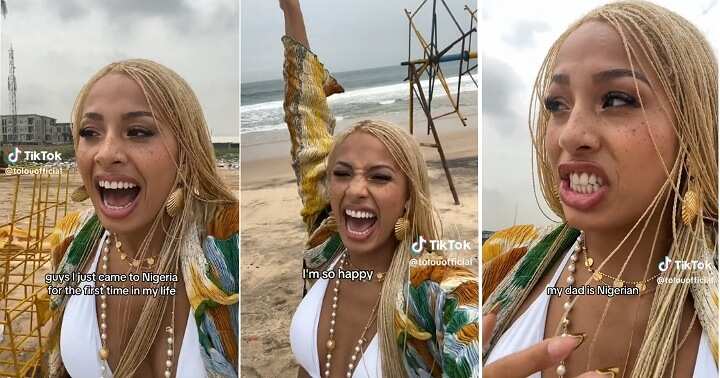 Tolou on her first trip to Nigeria