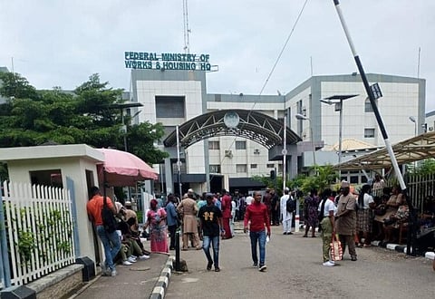 Protesting ministry of works staff