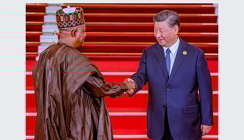 Nigeria’s Vice President, Kashim Shettima Mustapha with the Chinese President, Xi Jinping 