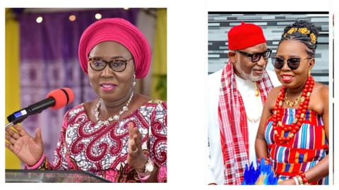 Betty Anyanwu-Akeredolu with her late husband,    former governor Rotimi Akeredolu 