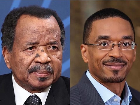 Cameroon's President Paul Biya and his son Franck Emmanuel Biya.
