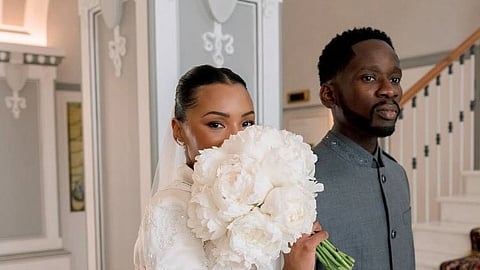 Temi Otedola with her husband Mr. Eazi.