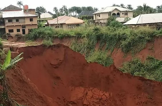 Gully Erosion Sinks Two-Storey Building In Abia State
