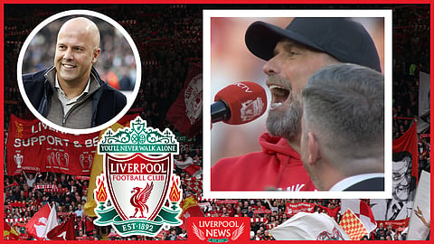 Jurgen Klopp chanted incoming Liverpool manager Arne Slot's name (Credit: @SkySportsPL)