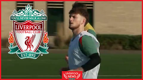 Liverpool midfielder Harvey Elliott spotted back in training [Credit: @LFC X]