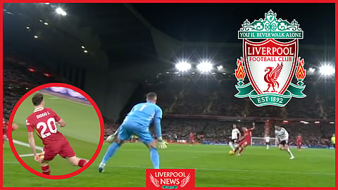 Diogo Jota equalises for Liverpool v Fulham (Credit: BBC MOTD)
