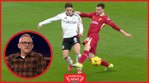 Gary Lineker was critical of red card Andy Robertson received in Liverpool v Fulham (Credit: BBC MOTD)