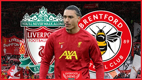 Liverpool star Darwin Nunez impressed against Brentford (Credit: Imago)