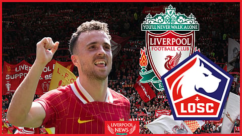 Liverpool star Diogo Jota could be ruled out against Lille (Credit: Imago)