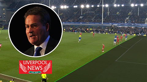 Richard Keys was left furious after Everton's late goal against Liverpool (Credit: Premier League match centre on X)
