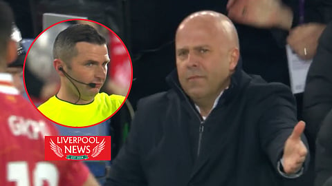 Arne Slot loses it with Michael Oliver decision. (Credit: TNT Sports)